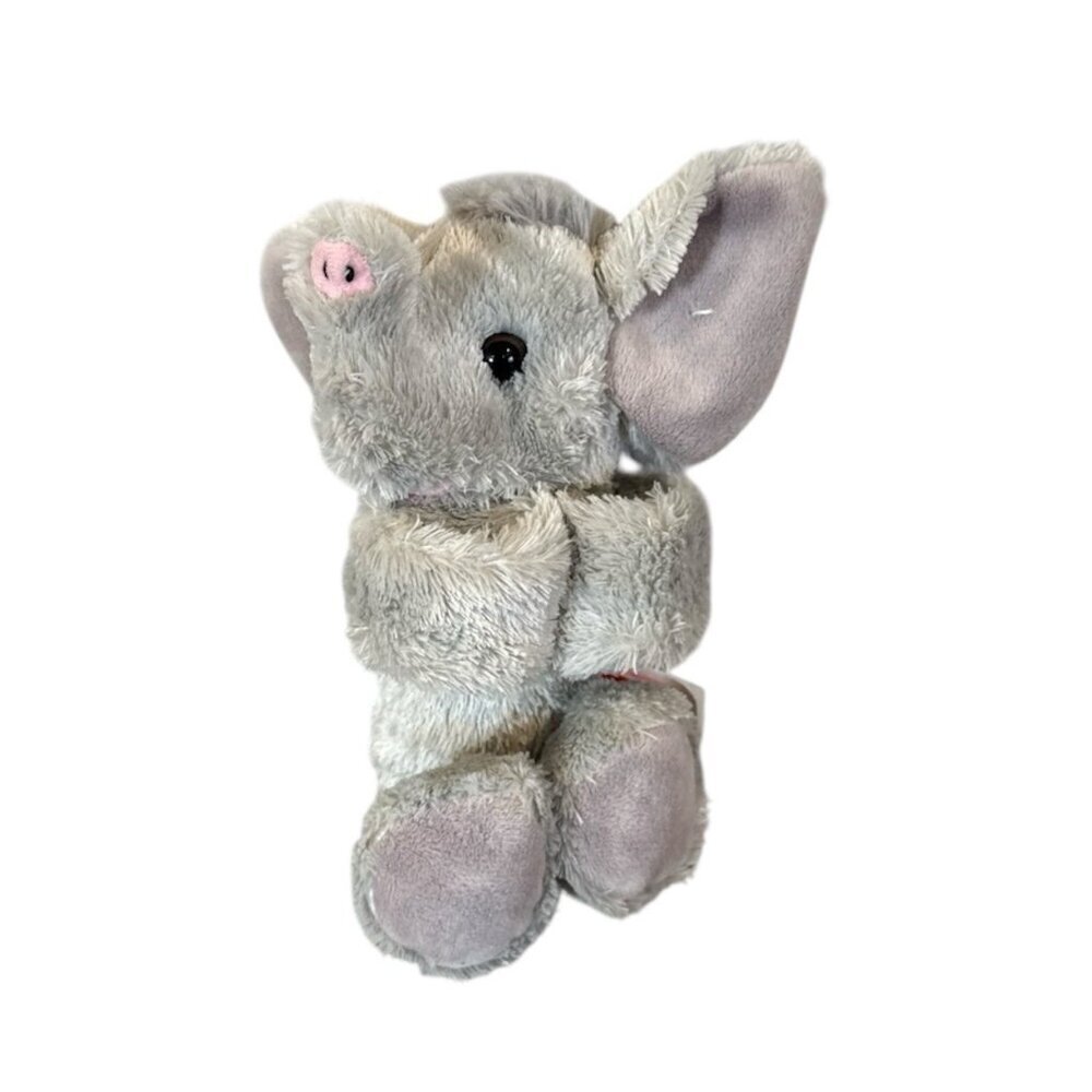Wild Republic Elephant Slap Bracelet Wrist Huggers Plush Grey Raised Trunk